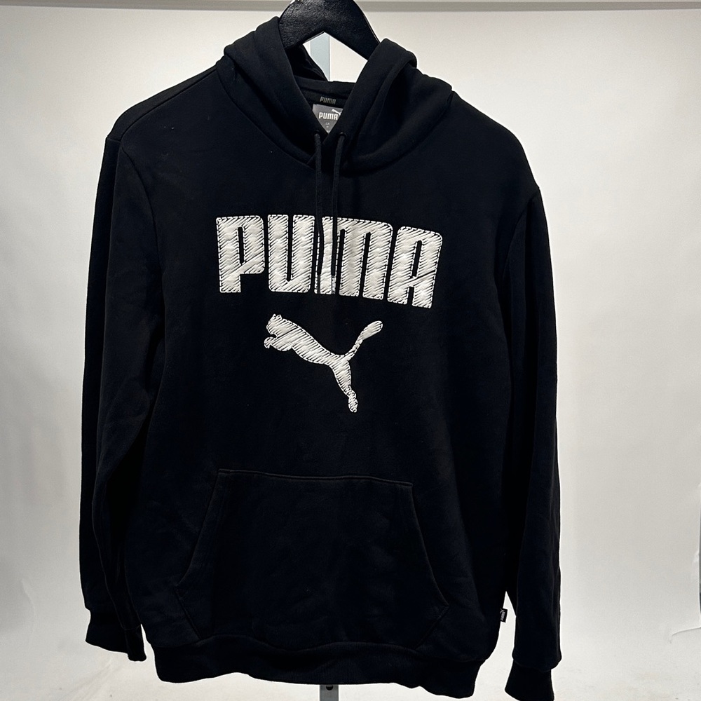 PUMA Black and White Logo Hoodie